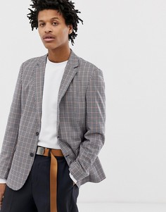 Оранжевый узкий повседневный блейзер в клетку ASOS DESIGN - Оранжевый