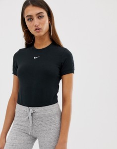 Черное боди с короткими рукавами Nike - Черный