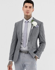 Синий облегающий блейзер с крупным узором в елочку ASOS DESIGN Wedding - Синий