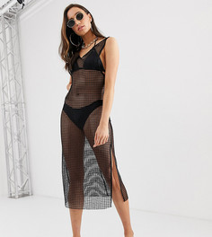 Пляжная туника из сетчатого трикотажа ASOS DESIGN Tall - Черный