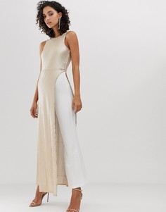 Белый комбинезон с золотистыми пайетками River Island - Золотой
