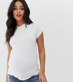 Кремовая футболка с волнистыми краями New Look Maternity - Кремовый