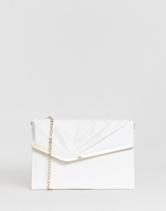 Клатч-конверт с металлической отделкой New Look - Белый