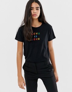 Черная футболка с надписью love is love Pimkie - Черный