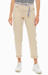 Хлопковые брюки чиносы с ремнем Tom Tailor Denim