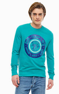 Хлопковый зеленый свитшот с принтом Tom Tailor Denim