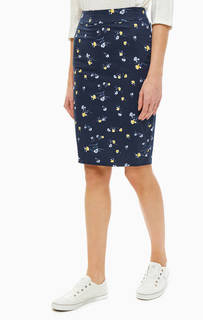 Синяя юбка-карандаш с цветочным принтом TOM Tailor