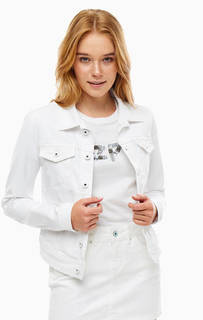 Белая джинсовая куртка с карманами Pepe Jeans
