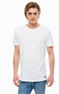 Однотонная хлопковая футболка с круглым вырезом Tom Tailor Denim