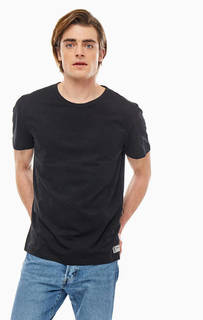 Однотонная черная футболка с короткими рукавами Tom Tailor Denim