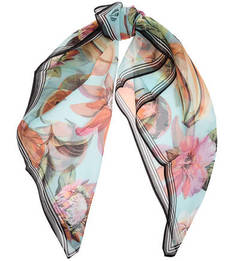 Шелковый платок с цветочным принтом Fraas