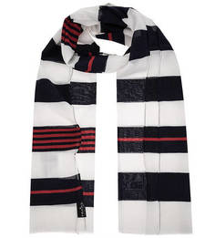 Хлопковый шарф в полоску Fraas