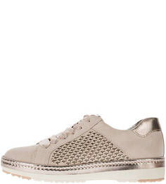 Розовые кожаные полуботинки на танкетке Tamaris