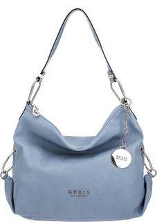Синяя сумка на молнии с длинной ручкой Guess