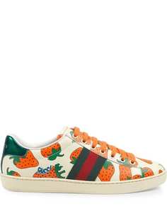 Gucci кроссовки Ace с принтом Gucci Strawberry