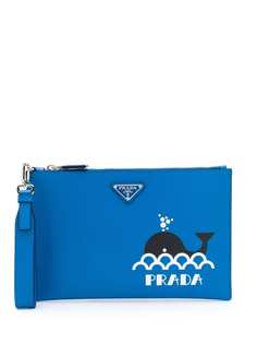 Prada printed Saffiano leather pouch