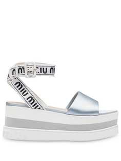 Miu Miu атласные босоножки