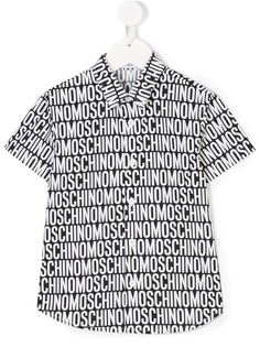Moschino Kids рубашка с короткими рукавами с принтом логотипа