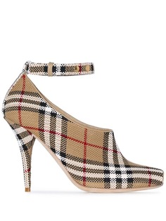 Burberry туфли-лодочки в клетку Vintage Check с открытым носком
