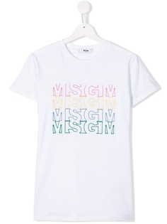 Msgm Kids футболка с логотипом