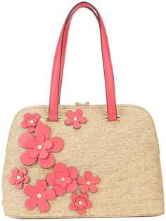 Christian Siriano соломенная сумка-тоут с цветочной аппликацией