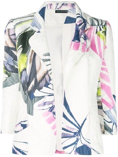 Josie Natori Botanical Palm jacquard jacket