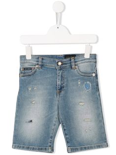 Dolce & Gabbana Kids джинсовые шорты из вареного денима