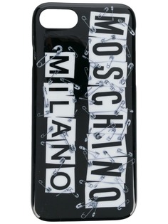 Moschino чехол для iPhone 7 с принтом логотипа и булавок