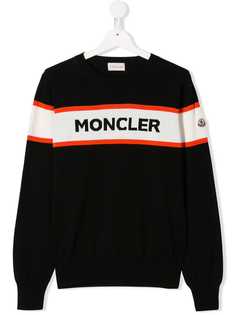 Moncler Kids трикотажный джемпер с логотипом