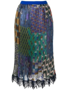 Kolor плиссированная юбка миди с принтом