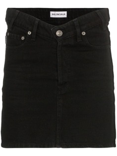 Balenciaga джинсовая юбка мини с V-образной талией