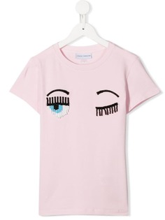 Chiara Ferragni Kids футболка с принтом Winking Eye