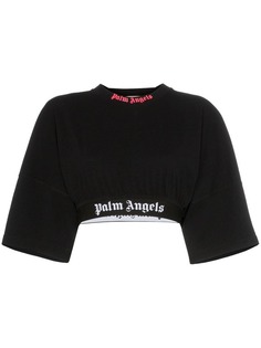 Palm Angels укороченная футболка в полоску