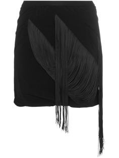Rick Owens короткая юбка-шорты с бахромой и заниженной талией