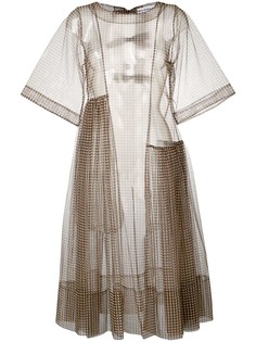 Molly Goddard сетчатое платье в клетку гингем