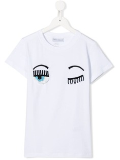 Chiara Ferragni Kids футболка с принтом Winking Eye