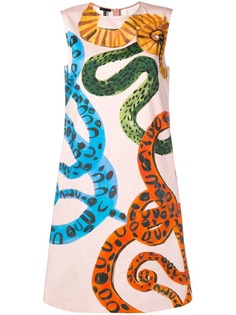 Escada платье трапеция со змеиным принтом
