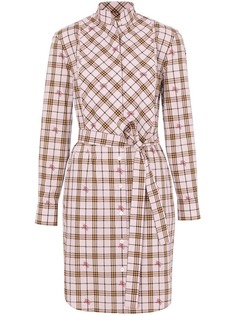 Burberry платье-рубашка в клетку