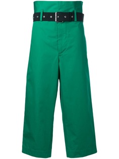 Plan C cropped belted trousers