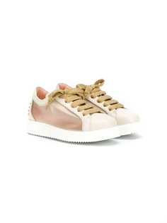 Elisabetta Franchi La Mia Bambina mesh panel low sneakers