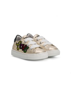 Am66 Love print metallic trainers