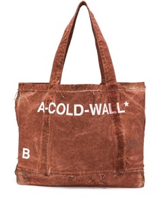 A-Cold-Wall* сумка-тоут с эффектом потертости и принтом