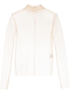 Irene полупрозрачный топ с воротником-стойкой