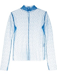 Irene полупрозрачный топ с воротником-стойкой