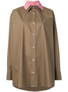Plan C contrast collar shirt