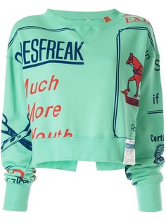 Maison Mihara Yasuhiro укороченная толстовка с принтом