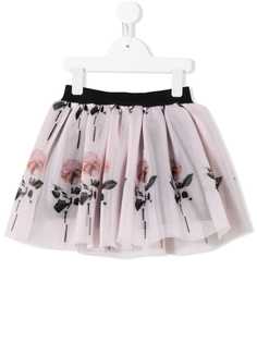Caroline Bosmans floral ruched panelled skirt