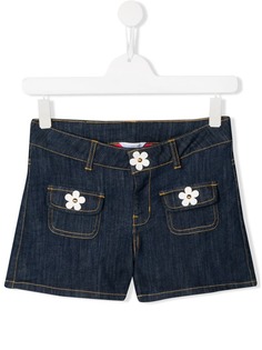 Little Marc Jacobs джинсовые шорты с цветочной аппликацией