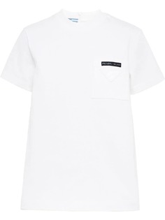 Prada футболка с накладным карманом и логотипом