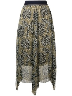 Luisa Cerano асимметричная юбка с цветочным принтом